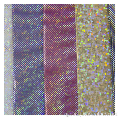 Glitter Synthetic Leather Glitter Laser Artificial Leather Fabric Holographic Crafts Manufactory
